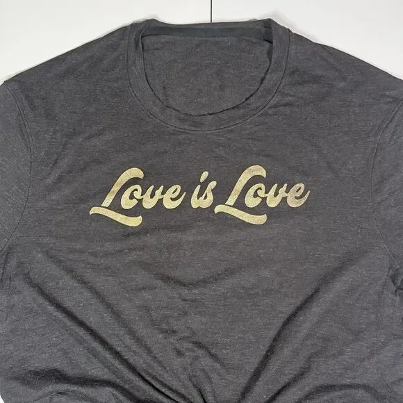 EUC Lululemon Love Is Love Charcoal Gray Cotton Short Sleeve T Shirt Mens Size M - Picture 3 of 9